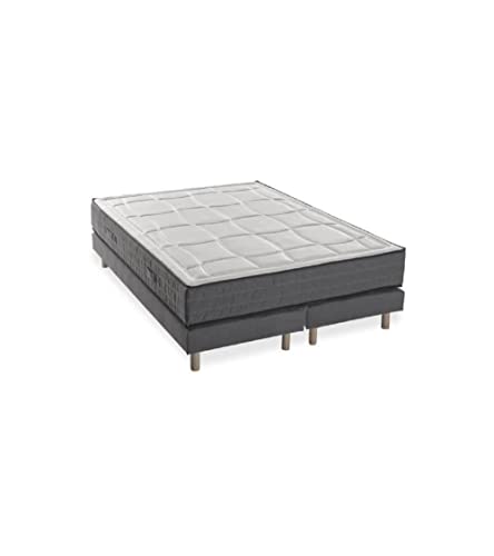 DEKO DREAM Ensemble Matelas + sommiers 180x200 - Mousse mémoire - 28cm - 5 Zones - Ferme - Hotel Premium LUX