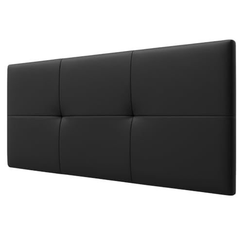 HOME DESIGN & CONFORT®️ Cabeceros de Cama en Polipiel de Fácil Montaje y Fácil Limpieza en Varias Medidas y Colores a Seleccionar (Negro, 160 x 50cm) Apto para Camas de 80/90/105/115/120/150/160 ctms