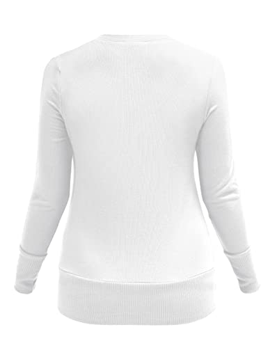 Verabendi Womens Cardigans Long Sleeve Button Down V Neck Cute Sweater White S #TOP5