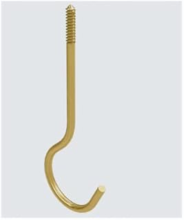National Hardware N275-214 Ceiling Hook, Brass, 25-Lb. Load, 6 in. - Quantity 5
