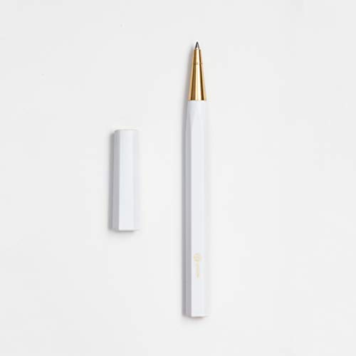 Stylo à bille en résine ystudio blanc idéal pour votre journal de bord quotidien