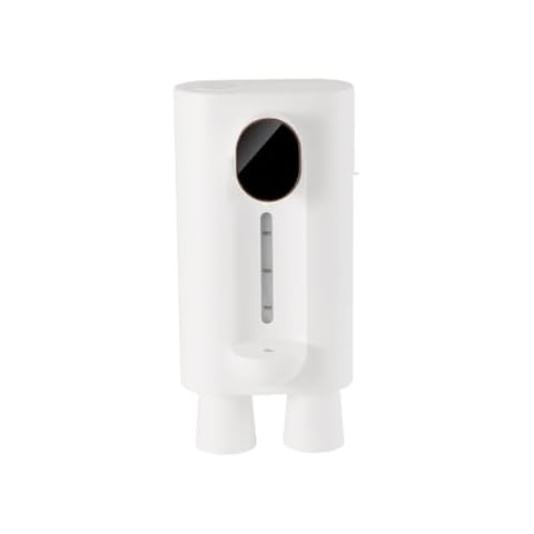 Automatic Mouthwash Dispenser, 18 Oz Auto Mouth Wash Dispenser for Bathroom, 3 Dispensing Levels (10ml/20ml/30ml) USB Rechargeable Mouthwash Dispenser with Magnetic Cups, Gloss White Cover