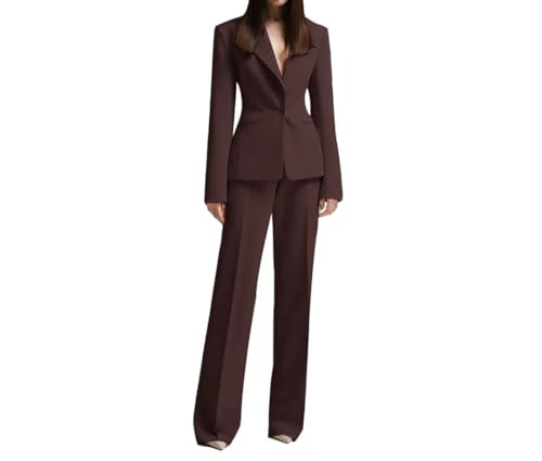 Women's Wedding Dress Set 2 Piece Formal Party Work Wear Slim Fit Pants Business Blazer Set4