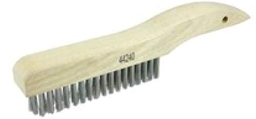 Image of Weiler 44240 Plater's Brush, Stainless Fill, 4 X 18 Rows, Shoe Handle, Made in the USA (Pack of 12)