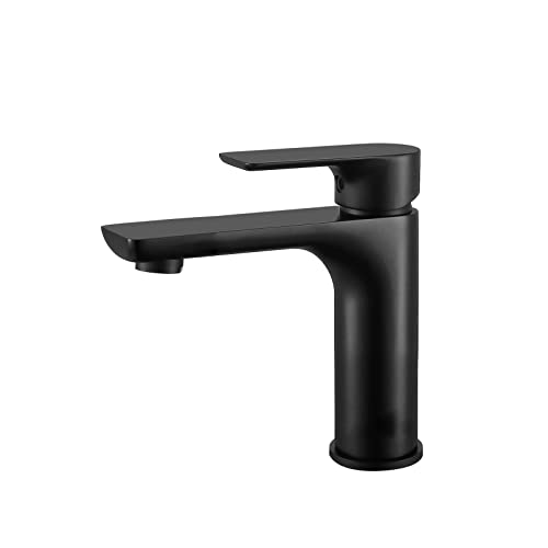 Mitigeur de lavabo noir eau chaude et froide MOCHAMIK pour salle de bain moderne