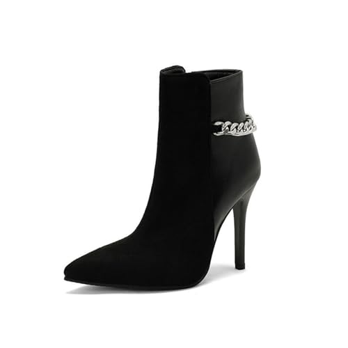 Bottines pour femmes à talons aiguilles 11cm et bout pointu avec fermeture éclair latérale