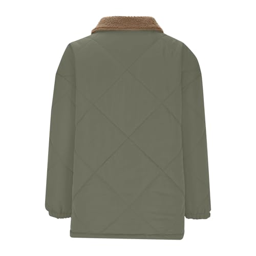 CFDRFGH Green Medium Fall Winter Jacket for Women 2024 – Warm, Lightweight, and Casual Puffer Style - Image 6