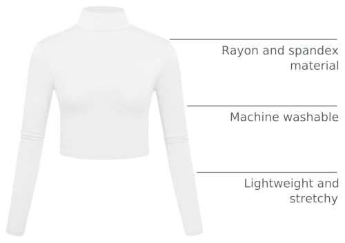 Image of Kindcall Lightweight Mock Turtleneck Crop Tops Long Sleeve Casual Base Layer for Women