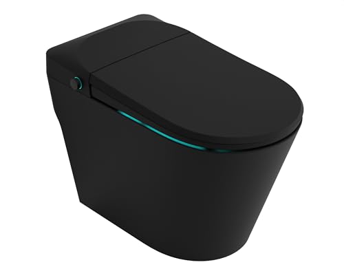 ANZZI ENVO Echo Elongated Smart Toilet Bidet in Matte Black with Auto Open, Auto Close, Auto Flush, Heated Seat, Voice Commands, and Wifi Controls | TL-STFF950WIFI-MB