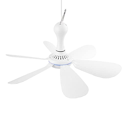 FGDTREE DC5V Mini USB Ceiling Fan for Camping Tent, Portable Hanging Ceiling Fan ?Hanging Fan with 6 Blades for Camping Cruise RV Tent Gazebo Bed Dormitory Home Room