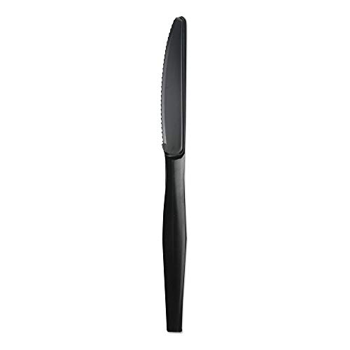 Boardwalk BWKKNIFEHWPPBLA Heavyweight Polypropylene Cutlery Knife - Black (1000/Carton)