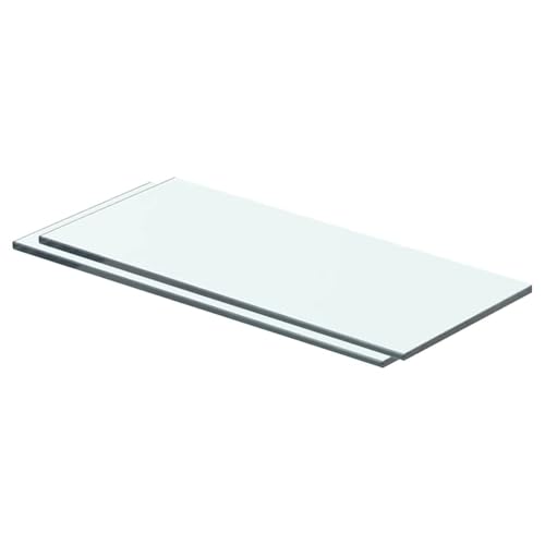 Vopese Estantes 2 Unidades Panel de Vidrio Transparente 40x12 cm,Estanteria Pared Vidrio Estante de Baldas Flotantes Pared Repisas Estantes de Almacenamiento para Salon, Dormitorio, Baño