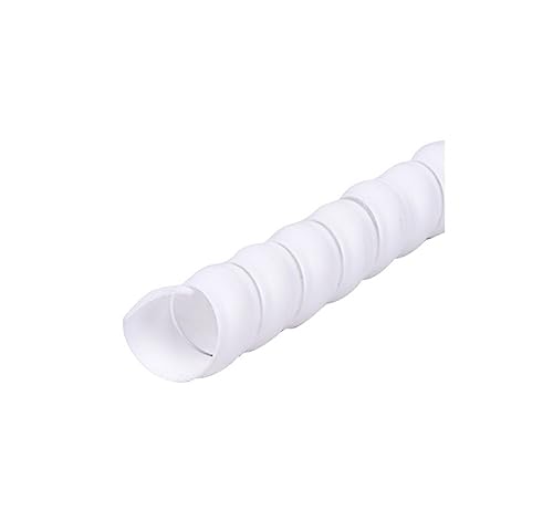 Manga Protectora para Cables en Espiral Protector de Cable en Espiral, Funda organizadora de Cables, Blanco y Negro, Varios tamaños(White,ID 22MM-2 Meters)
