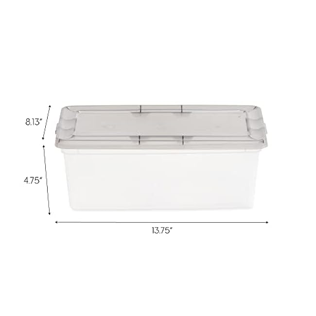 IRIS USA 6 Quart Snap Top Plastic Storage Box, 10 Pack