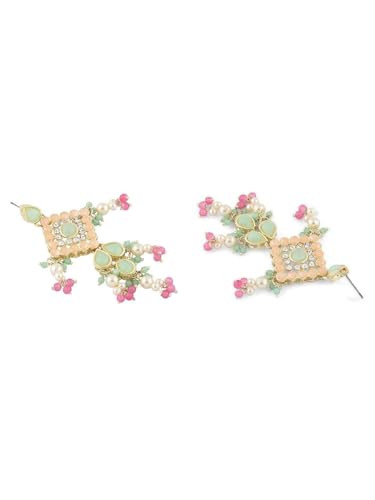 Set de collar Kundan con perlas DMZ-1801 para eventos y bodas 5