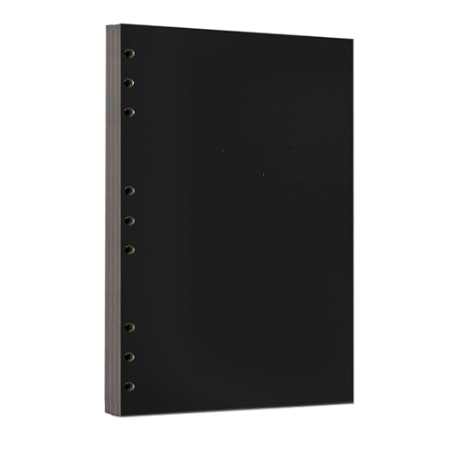 Image of Zelten Loose Leaf Punched Paper Refills Paper for 6 Hole Binder Personal Organizer Diary Notebook Refillable Planner (Black Cardstock,B5 /9 Hole)