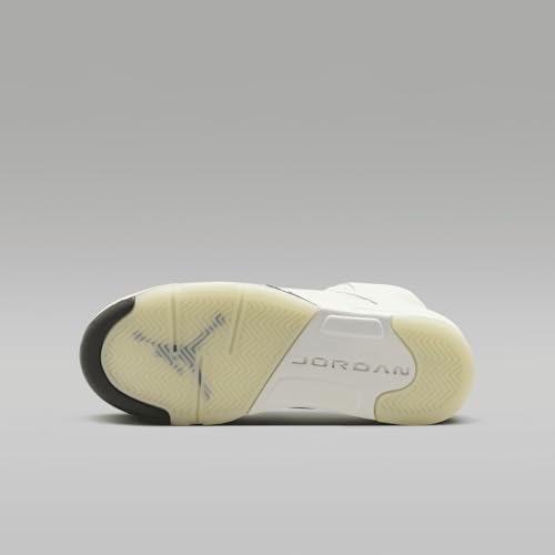 Air Jordan 5 Retro SE Big Kids Shoes (FQ3682-100, Sail/Light Orewood Brown/Coconut Milk/Black) Size 5.52