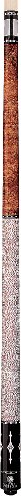 Lucasi Custom Walnut Birds-Eye Pool Cue with Imitation Mother of Pearl and White Diamond Inlays, 18-Ounce