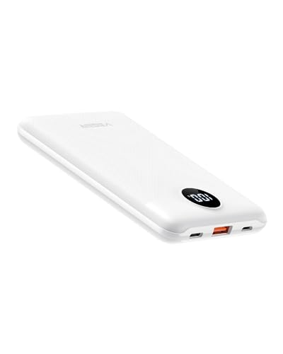 VEGER Batterie Externe 10000mAh, 22.5W Mince Légère en Mini Taille Powerbank, USB C Chargeur Portable avec LED Display, PD & QC 3.0 Power Bank Compatible...