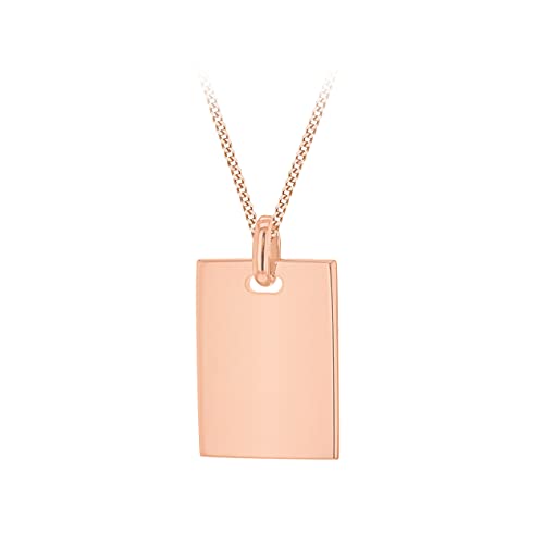 Pendentif femme en argent rectangle, le cadeau d'anniversaire idéal avec chaîne gourmette