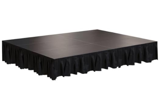 Generic Stage Skirt, Black Stage Skirting Shirred Pleat, Any Length and Height (24ft Lenght x 24