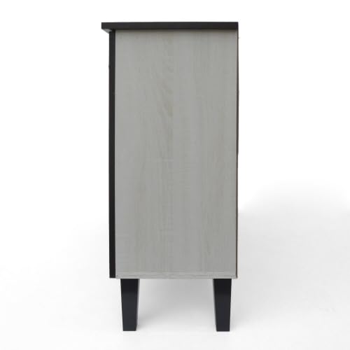 Image of Slate Engineered Wood Storage Cabinet | Modern 2 Door Sideboard with Adjustable Shelves | Multi-Purpose Storage Organizer for Living Room, Dining Room, Kitchen & Office | Dark Walnut Finish
