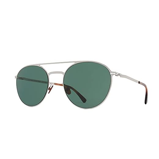 Mykita Gafas de Sol JULIAN Shiny Silver/Dark Green Solid 52/19/140 unisex