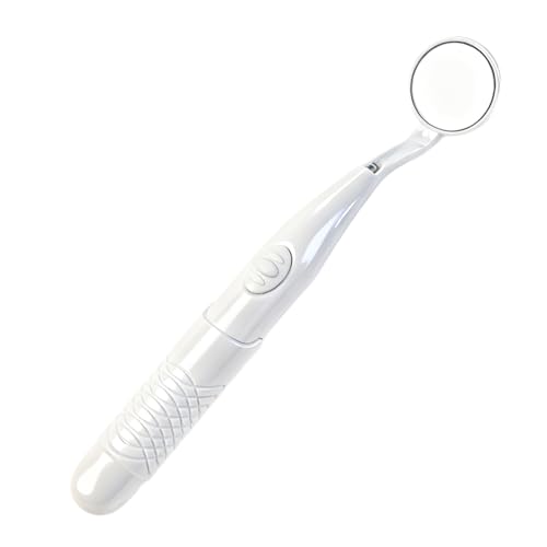 Dental Mirror with Light Dental Mirror for Mouth with Extra Bright Light LED Teeth Inspection Dentist Mirror for Teeth Cleaning Oral Hygiene Inspection in white