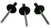 Bryke Racing 3/16 Large Head Black Pop Rivets 50Ct