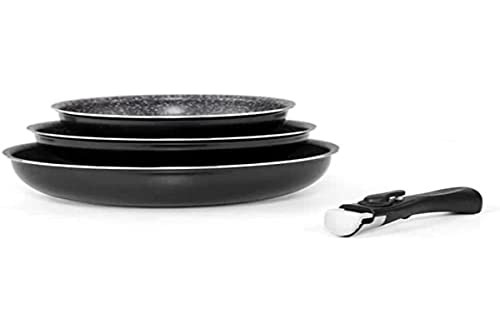 Arthur Martin Set de 3 poêles amovibles Noir 20/24/28 cm