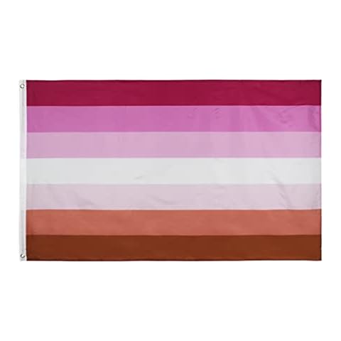 Inanhoo01 Lesbian Rainbow Flag, 7 Stripes, Vivid Color and UV Fade Resistant, Canvas Header and Double Stitched, Banner Flags Polyester with Brass Grommets, 3 X 5 Ft Cover