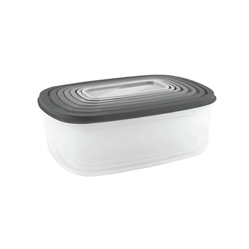 Catálogo para Comprar On-line Topper de plastico los mejores 10. 46 STYRKA - Set 7 Contenedores de Plástico Rectangulares 14 piezas, Toppers Con Tapa Color Gris, Almacenamiento de Cocina