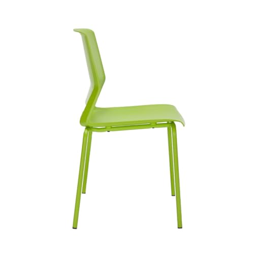 Image of Stackable Chairs Set of 4, Office Waiting Room Chair Plastic Seat, Green Stacking Chairs with Sturdy Metal Legs, Guest Chair for Conference Rooms, Churches, Living Rooms, Classrooms(Green).
