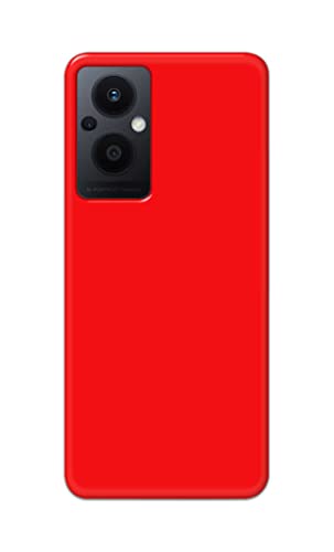 Image of Printed Hard Back Cover Case for Oppo F21 Pro 5G | Oppo F21s Pro 5G | Oppo Reno 7Z 5G Back Cover (Plain Red) -1803