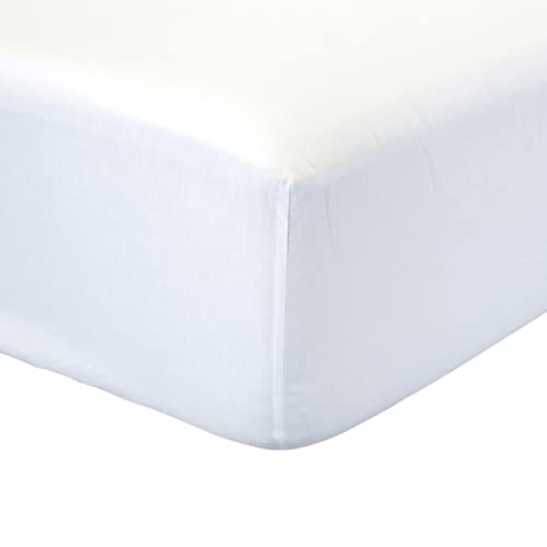 Emma Essentials Sábana Bajera Blanca 90x200 cm, Microfibra Extra Suave, Lavable y Ajustable con elástico en Todo el Contorno – 30 Noches de Prueba & Made in Europe