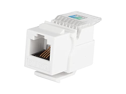 Monoprice RJ-11 Toolless Keystone Jack blanco miniatura 1