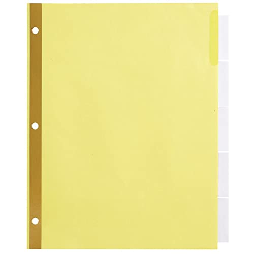 Office Depot Insertable Dividers With Big Tabs, Buff, Clear Tabs, 5-Tab, Pack Of 4 Sets, 14775 #TOP3