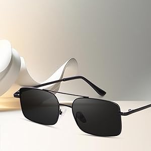 Image of Karan Aujla Classic Retro Frame Vintage Narrow Rectangular Pimp Metal Sunglasses Goggles For Men & Women (silver, black, Gold)