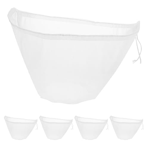 jojofuny Wiederverwendbare Nylon Siebbeutel 5 Stück zum Abseihen von Dumpling Füllungen und Gewürzen Weiß zum Zubereiten von Teigtaschen und Buns