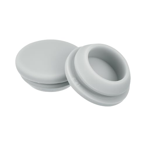 Image of MECCANIXITY 16pcs Silicone Snap in Locking Hole Plugs,18mm /0.7 Inch Mounting Diameter Narrow Groove Width 2mm Panel Seal Cover Round for Kitchen Bulkheads Waterproof Sealing Plugs Grey