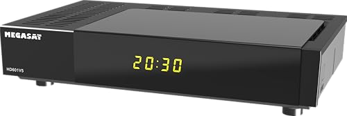 Megasat HD 601 V5 – HD Sat-Receiver (für alle frei empfangbaren Sender, USB-Mediaplayer, Display, HDMI, Scart) – Schwarz