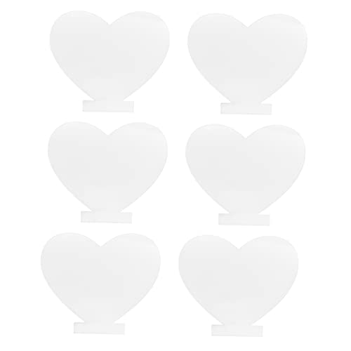 Angoily Led Light Acrylic Sheet Heart Shape Sign DIY Engraving for Wall Decor 6 Pieces