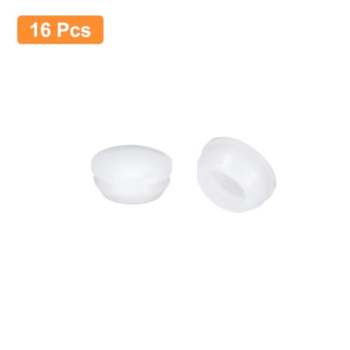 Image of uxcell 16 Pcs Silicone Plugs, Rubber Round Snap in Locking Hole Plugs for 14-15mm Hole, Hole Stoppers Waterproof Hole Plug for Metal Tube, Furniture End Caps Inserts, Clear