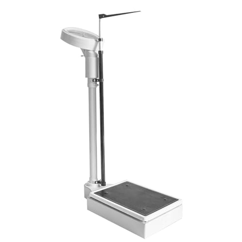 Mechanical Weight Scale, with Adjustable Height Rod, for Schools Gyms and Home, Mechanical Column Scale, Easy to Read Height and Weight Scale(White)