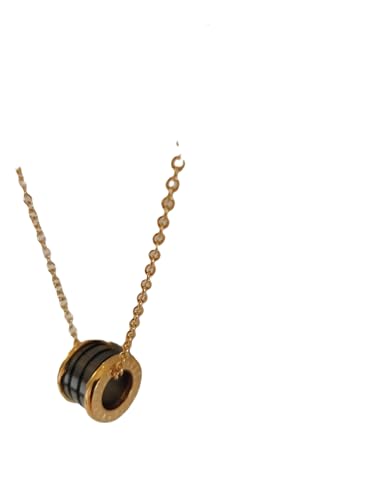 Image of JCUK Plated Gold 14k Black Tube Pendant.