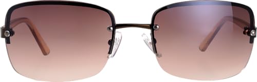 Image of Minimalist Semi-rimless Rectangular Sunglasses for Men Women - Exquisite Packaging