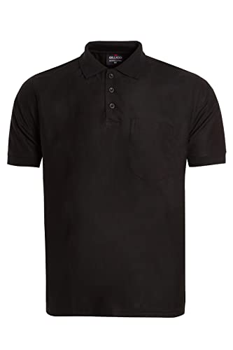 Gillicci Men's Pique Polo Shirt Short Sleeve Summer Holidays Polo T-Shirt Top with Pocket UK Size S-5XL (X-Large, Black)