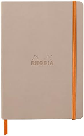 RHODIA 117439C - Touché de Rose Soft Notebook - A5 - Dotted Dot - 160 pages - 90g Ivory Clairefontaine Paper - Bookmark, Elastic Closure - Faux Leather Cover - Rhodiarama Collection