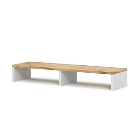 Vicco podstawka pod monitor "Tomy", Biały/złoty dąb, 80 x 12 cm