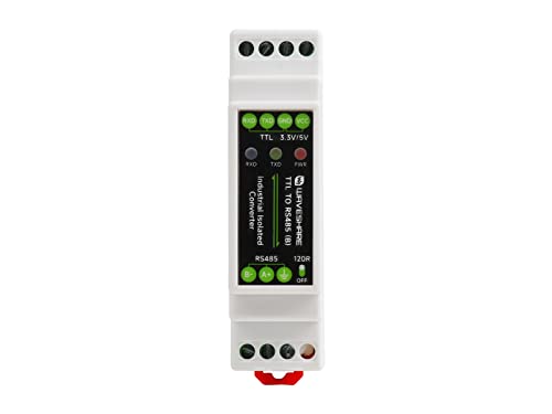 Waveshare Rail-Mount TTL to RS485 Galvanic Isolated Converter 600W Lightningproof & Anti-Surge Multi-Isolation Protectio Longer Transmission Distance